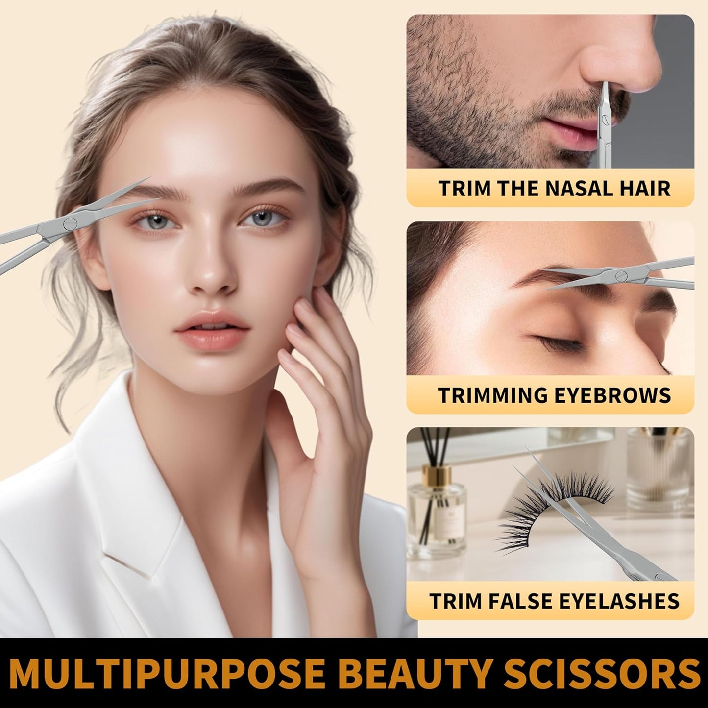 Eyebrow & Face Grooming Kit – Razor, Scissors, Tweezers & Replaceable Blades